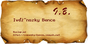 Ivánszky Bence névjegykártya