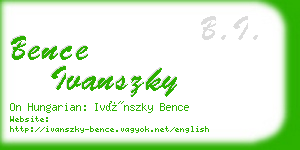 bence ivanszky business card